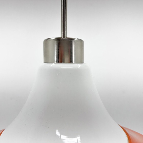 Image 1 of Mid-century opaline glass and metal pendant lamp