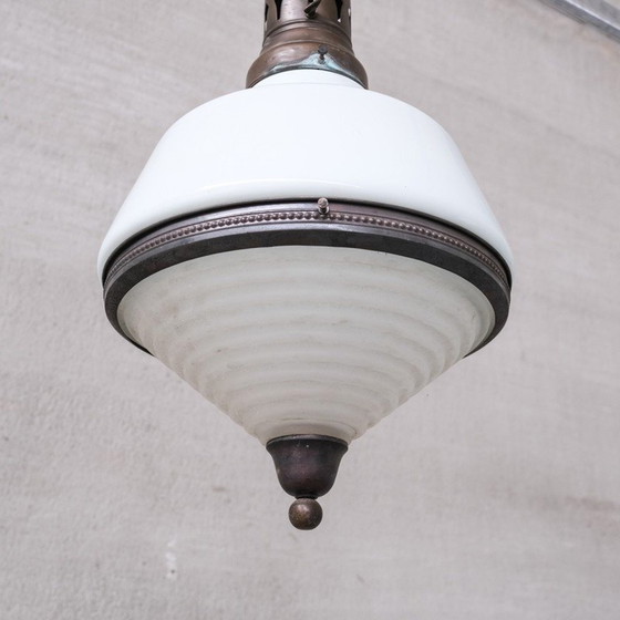 Image 1 of Vintage two-tone glass pendant lamp, France 1930