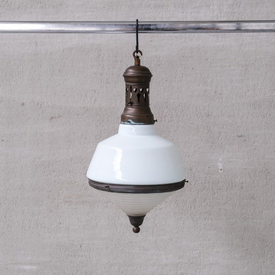 Image 1 of Vintage two-tone glass pendant lamp, France 1930