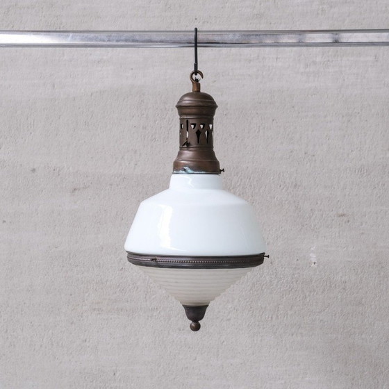 Image 1 of Vintage two-tone glass pendant lamp, France 1930