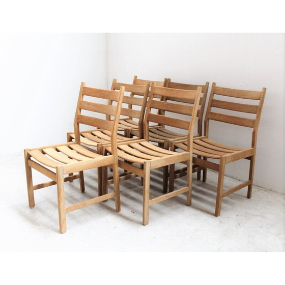 Image 1 of Set of 6 Scandinavian vintage chairs in light oakwood by Kurt Ostervig for Kp Möbler, Denmark 1960