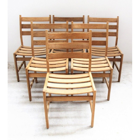 Image 1 of Set of 6 Scandinavian vintage chairs in light oakwood by Kurt Ostervig for Kp Möbler, Denmark 1960
