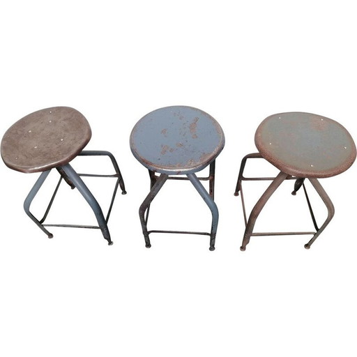 Vintage Flambo metal architect stool