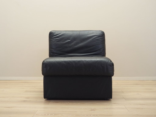 Black Leather Pouffe/Armchair, Italian Design, 1960S, Production: Italy