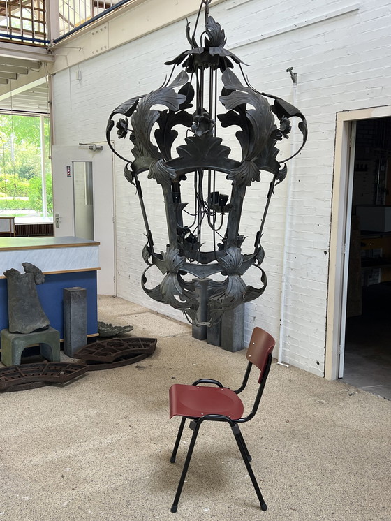 Image 1 of XL metal floral chandelier