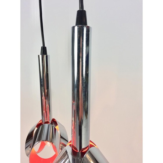 Image 1 of Lampadario vintage in metallo cromato di Raak Amsterdam, 1960