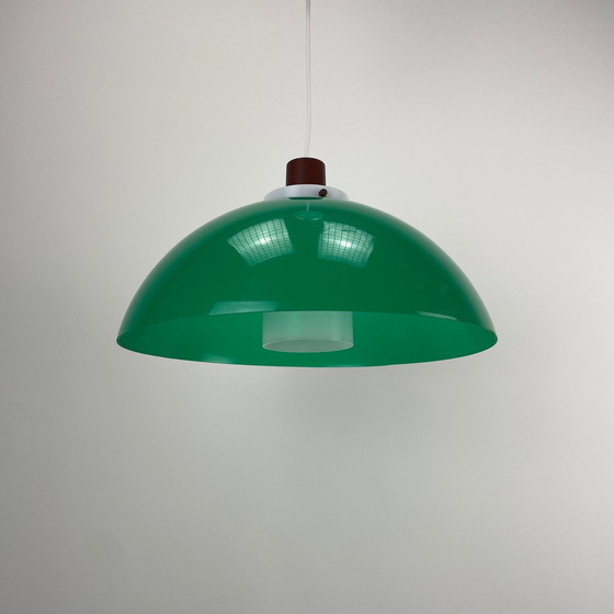 Image 1 of Lampada a sospensione Green Mushroom di Uno &amp; Östen Kristiansson per Luxus, Svezia 1960