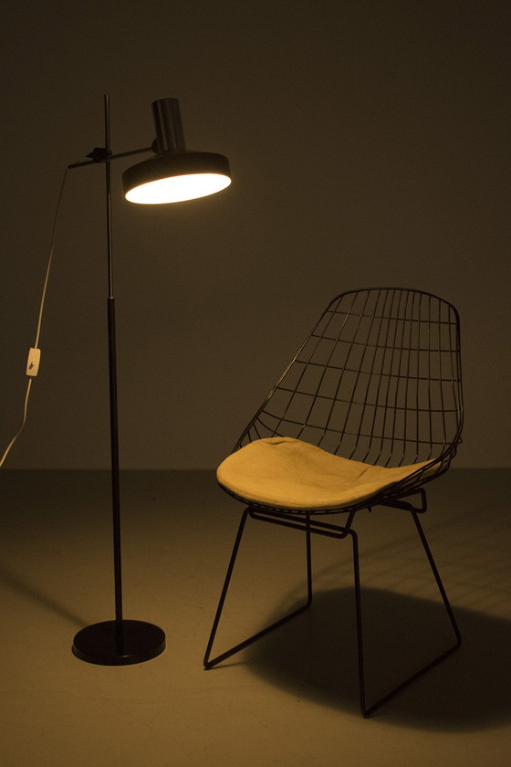 Image 1 of Lampada da terra vintage cromata con nero