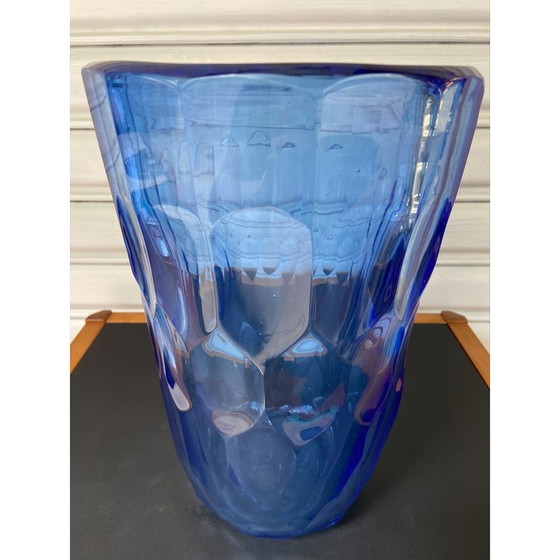 Image 1 of Vintage blue Murano glass vase by Alberto Dona, 1980