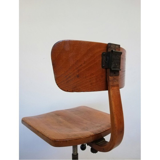 Image 1 of Sgabello vintage in legno di Albert Stoll per Giroflex, anni '60