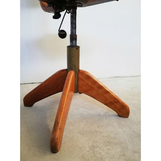 Image 1 of Sgabello vintage in legno di Albert Stoll per Giroflex, anni '60