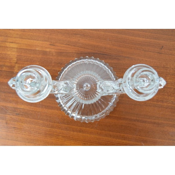 Image 1 of Mid-century glass candlestick, Czechoslovakia 1960s