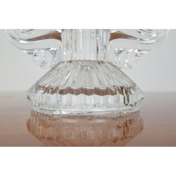 Image 1 of Mid-century glass candlestick, Czechoslovakia 1960s