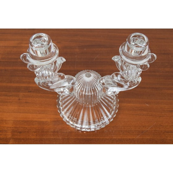 Image 1 of Mid-century glass candlestick, Czechoslovakia 1960s