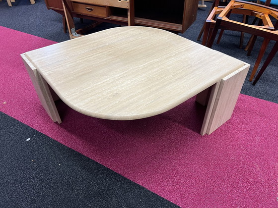 Image 1 of Tavolino da caffè vintage in travertino a goccia