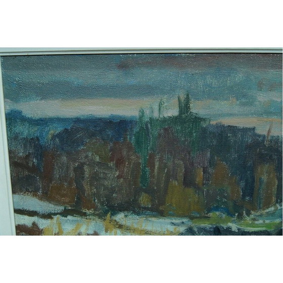 Image 1 of Dipinto a olio vintage scritto a mano da Bertil Landelius, Svezia 1960
