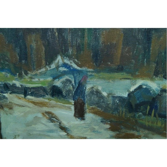 Image 1 of Dipinto a olio vintage scritto a mano da Bertil Landelius, Svezia 1960
