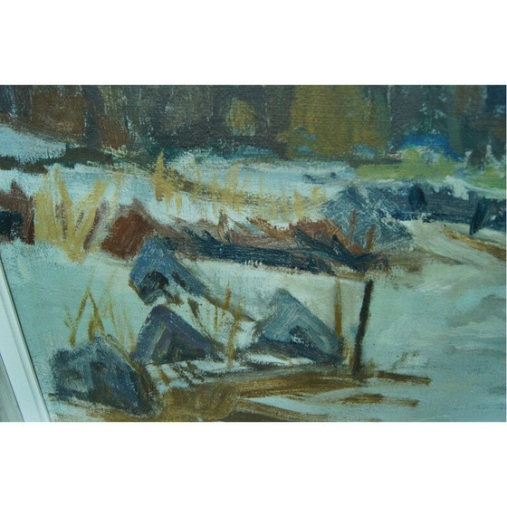 Image 1 of Dipinto a olio vintage scritto a mano da Bertil Landelius, Svezia 1960