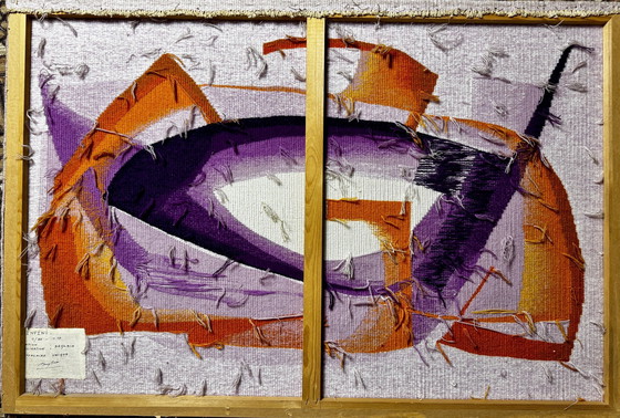 Image 1 of Anne Deglain ( 1929-2013 ) Magnificent Abstract Tapestry / Unique Piece Signed