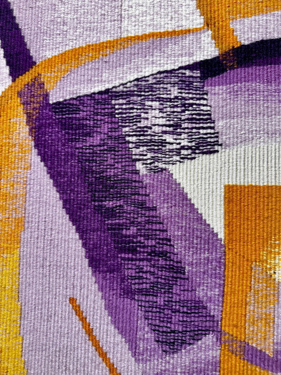 Image 1 of Anne Deglain ( 1929-2013 ) Magnificent Abstract Tapestry / Unique Piece Signed