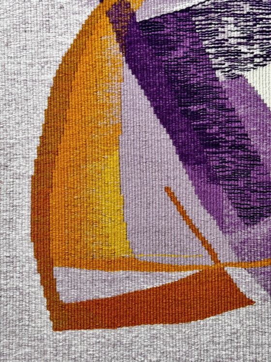 Image 1 of Anne Deglain ( 1929-2013 ) Magnificent Abstract Tapestry / Unique Piece Signed