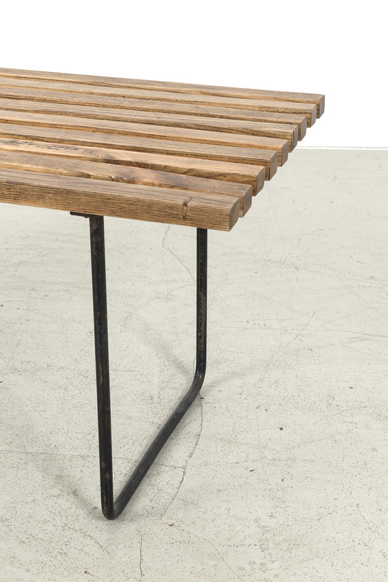 Image 1 of Banc à lattes vintage des années 60