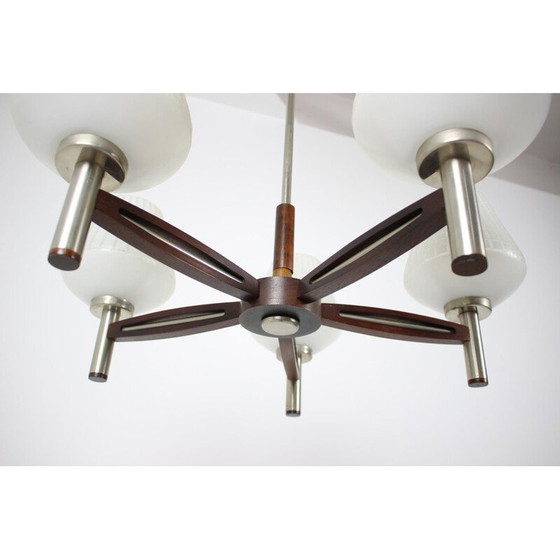 Image 1 of Lampadario vintage in legno di mogano, Germania 1970