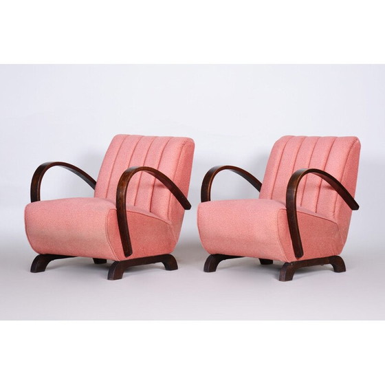 Image 1 of Coppia di poltrone vintage Art Déco rosa, anni '30