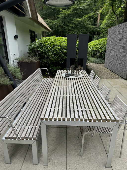 Extremis Extempore Garden Set (table, 4 chairs, garden bench)