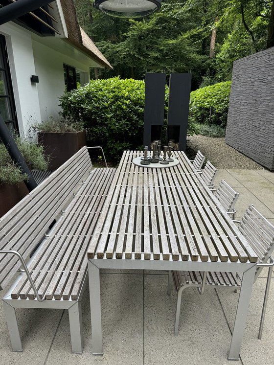 Image 1 of Extremis Extempore Garden Set (table, 4 chairs, garden bench)