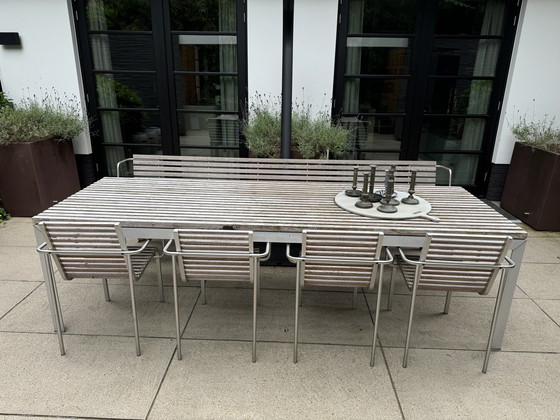 Image 1 of Extremis Extempore Garden Set (table, 4 chairs, garden bench)