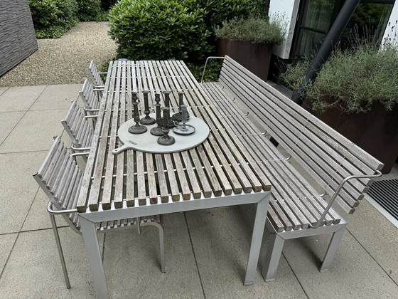 Image 1 of Extremis Extempore Garden Set (table, 4 chairs, garden bench)