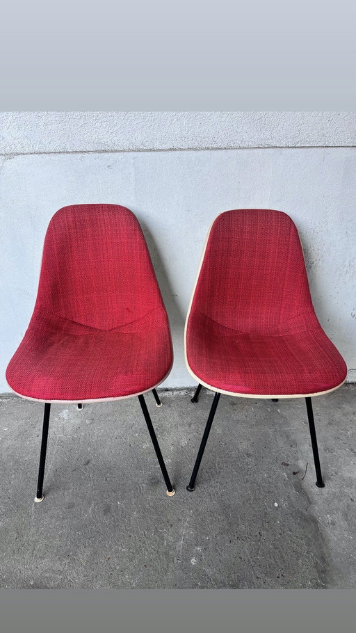 Pair De Chaise De Charles Eames, Assise D'Alexander Girard, Ed. Herman Miller, 1960.