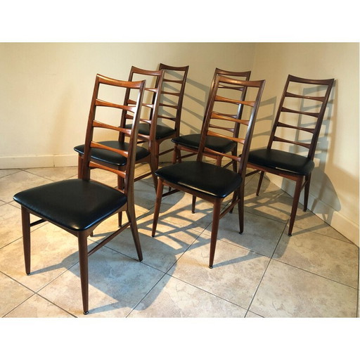 Set of 6 vintage teak chairs by Niels Koefoed for Koefoeds Hornslet, 1961