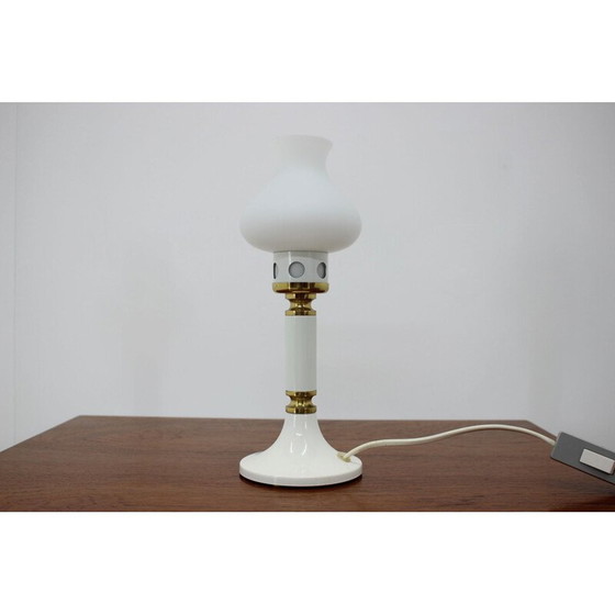 Image 1 of Lampada da tavolo vintage in ottone, metallo e vetro di Drukov, Cecoslovacchia, 1970