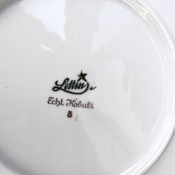 Image 1 of Vintage Lettin porcelain and cobalt breakfast service for Veb Porzellanwerk, Germany 1970