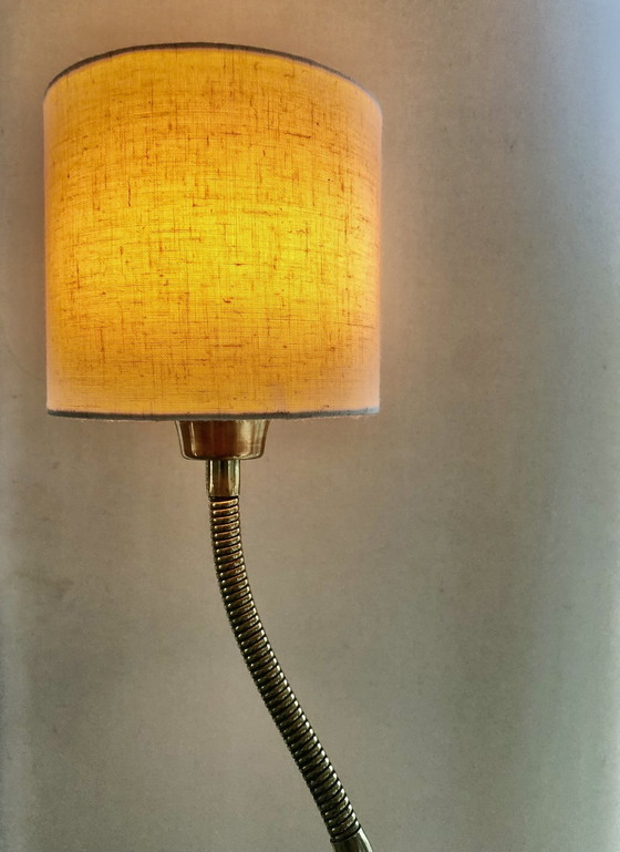 Image 1 of 1950s Standing Industrial Lamp Brass