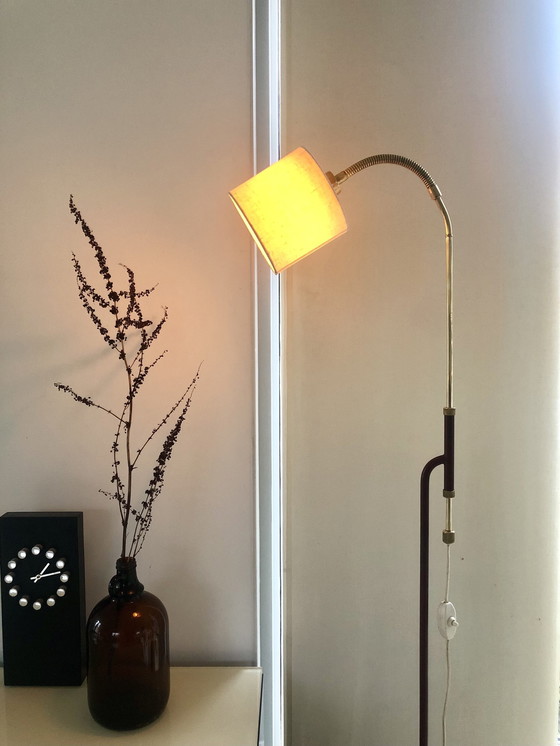 Image 1 of 1950s Standing Industrial Lamp Brass