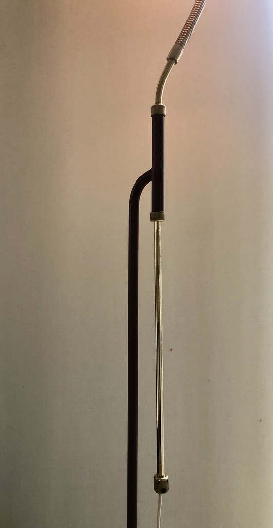 Image 1 of 1950s Standing Industrial Lamp Brass