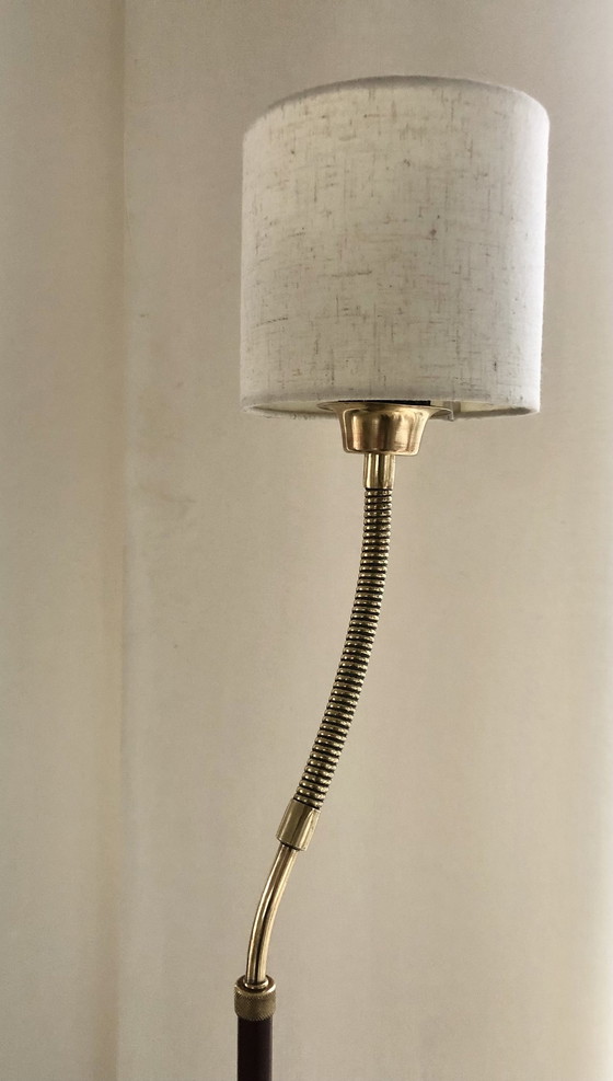 Image 1 of 1950s Standing Industrial Lamp Brass