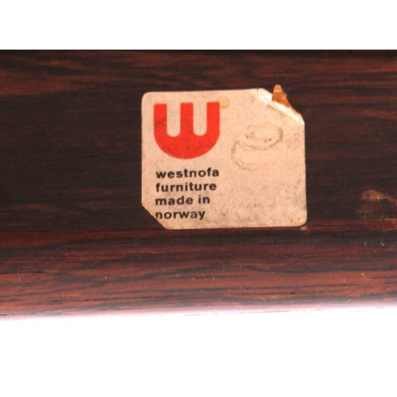 Image 1 of Set of 4 Scandinavian vintage chairs in rosewood and leather by Westnofa