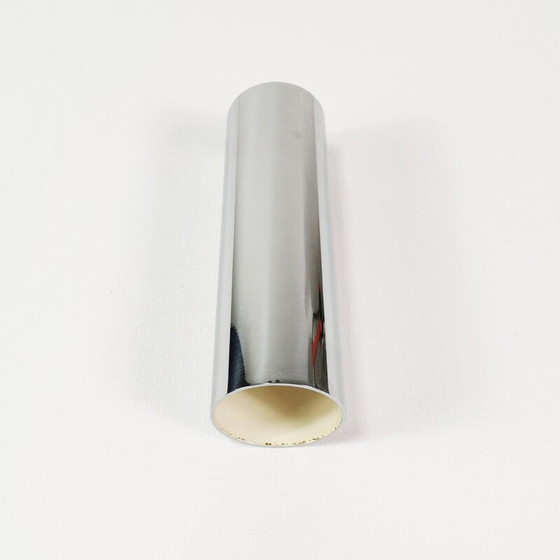 Image 1 of Vintage chrome metal vase, 1980