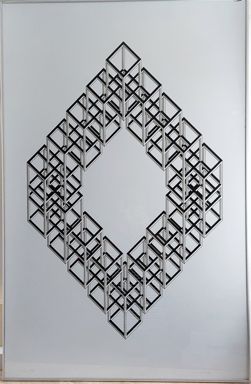 Joost Baljeu chart (black/grey) in frame