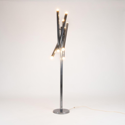 Stilux Milano Italiaanse chrome vloerlamp space age