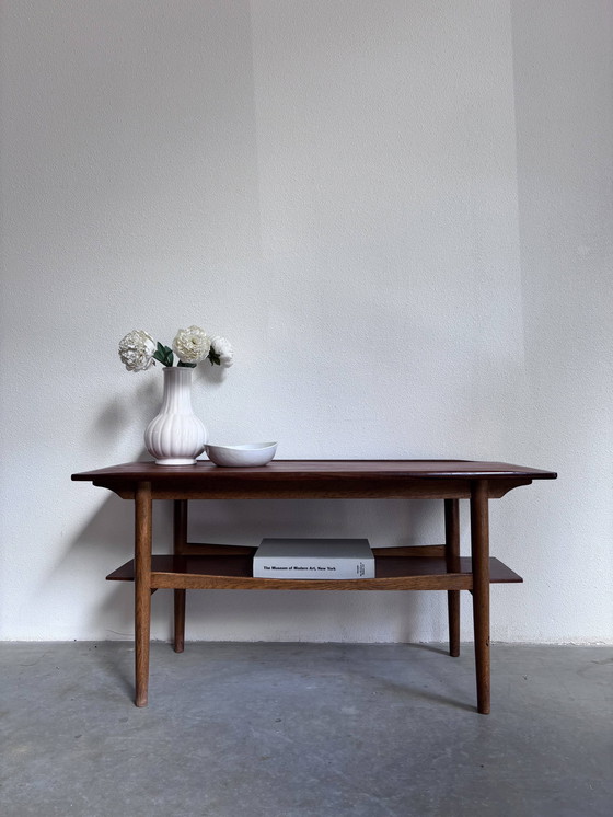 Image 1 of Table basse vintage en teck et chêne