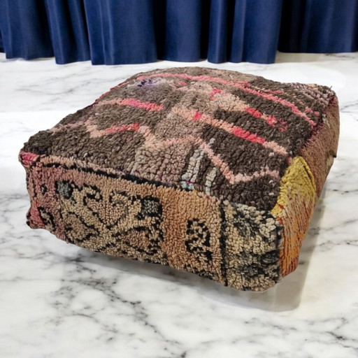 Tabouret marocain en laine véritable