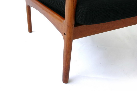 Image 1 of Glostrup Mid-Century Danish Teak Lounge Chair attributed to Illum Wikkelso, new cover, new straps