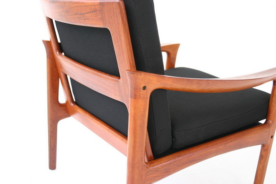 Image 1 of Glostrup Mid-Century Danish Teak Lounge Chair attributed to Illum Wikkelso, new cover, new straps