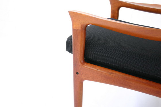 Image 1 of Glostrup Mid-Centtury Danish Teak Lounge Chair attribuee a Illum Wikkelso, new cover, new straps