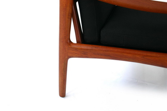 Image 1 of Glostrup Mid-Century Danish Teak Lounge Chair attributed to Illum Wikkelso, new cover, new straps